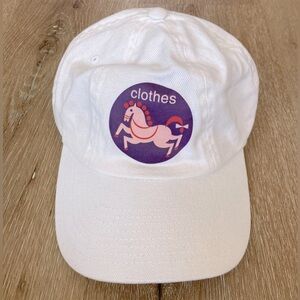 Clothes Horse Very Beautiful White Dad Hat Cap 100%Cotton High Cotton Adjustable